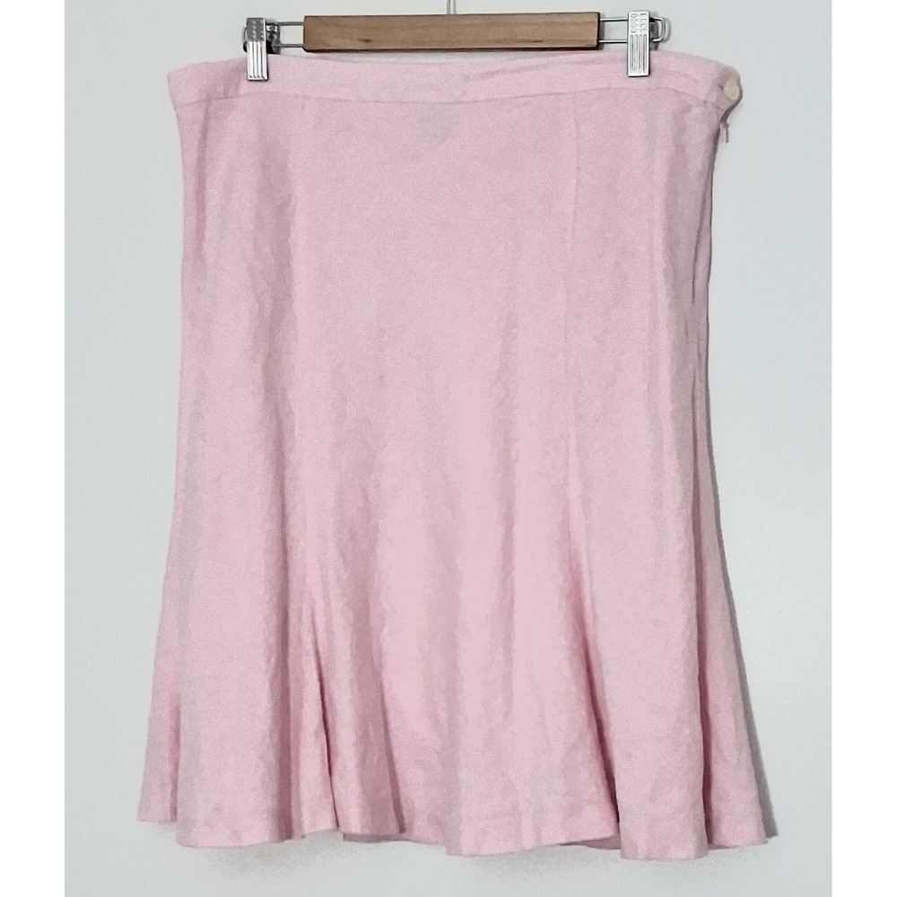 Chaps Skirt Women's Size 16P Petite 100% Linen Knee Length Side Zip Lined Preown